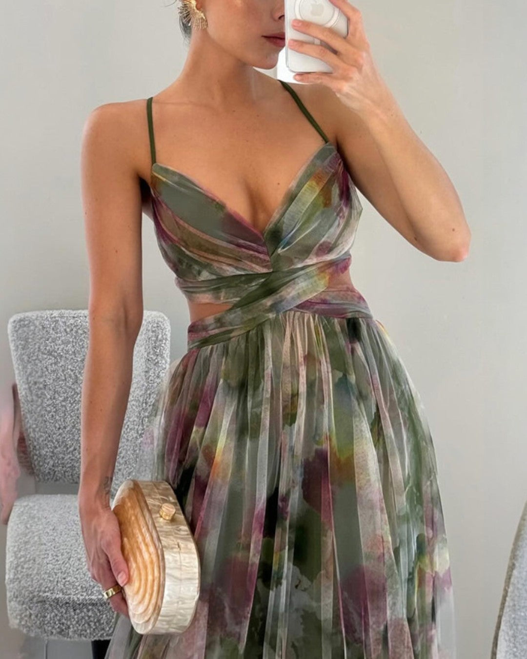 Éléonore | Vestido Longo Fluido Florido