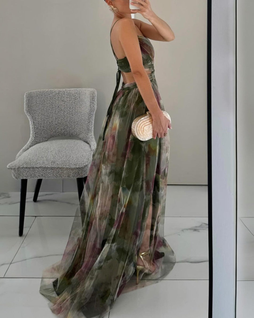 Giselle | Vestido maxi encantado com padrão floral