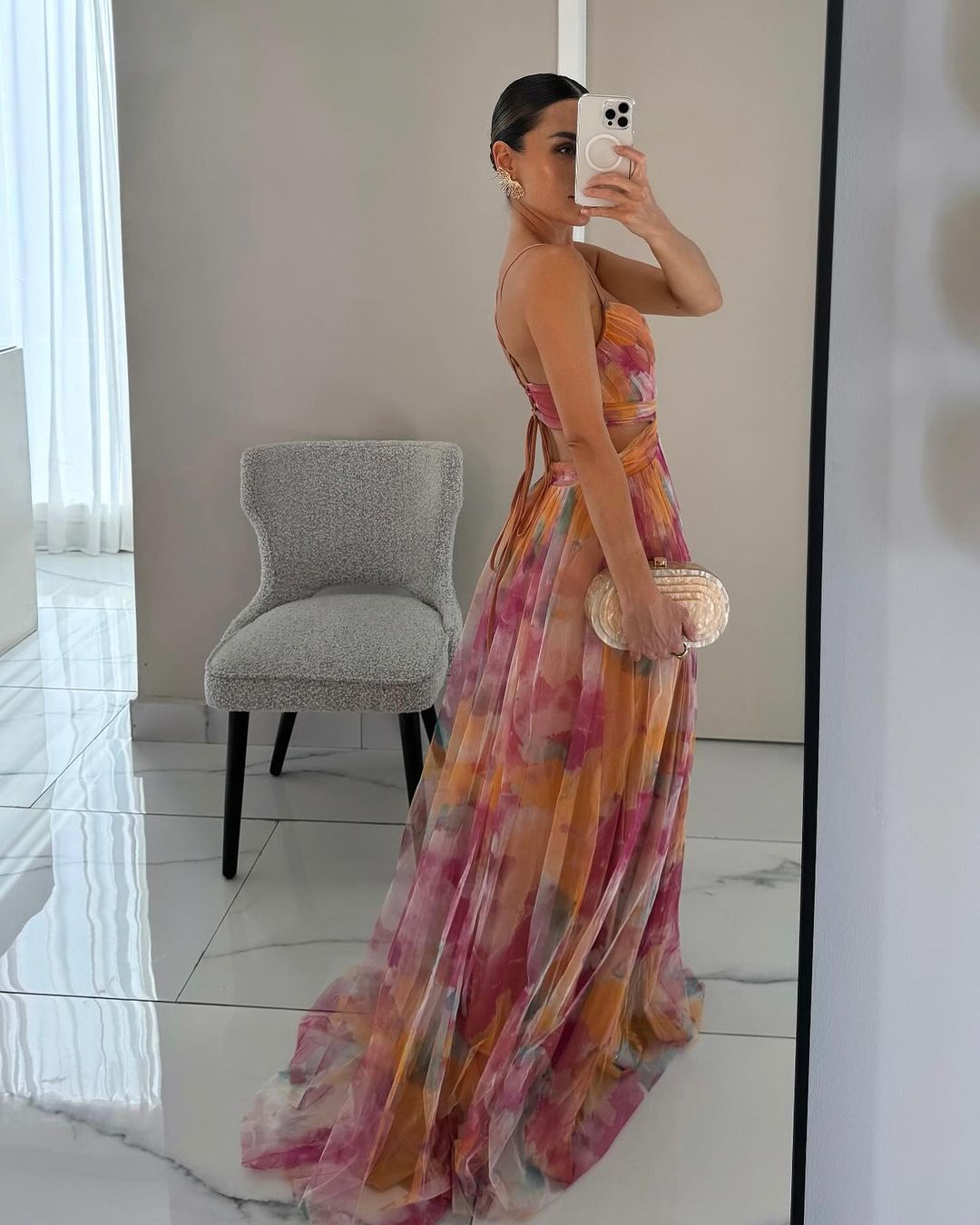Giselle | Vestido maxi encantado com padrão floral