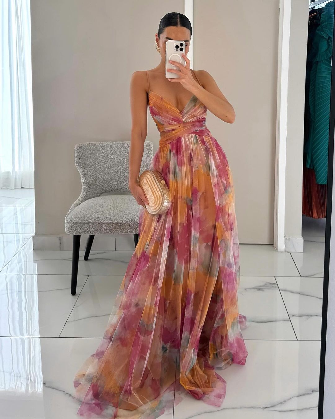Giselle | Vestido maxi encantado com padrão floral