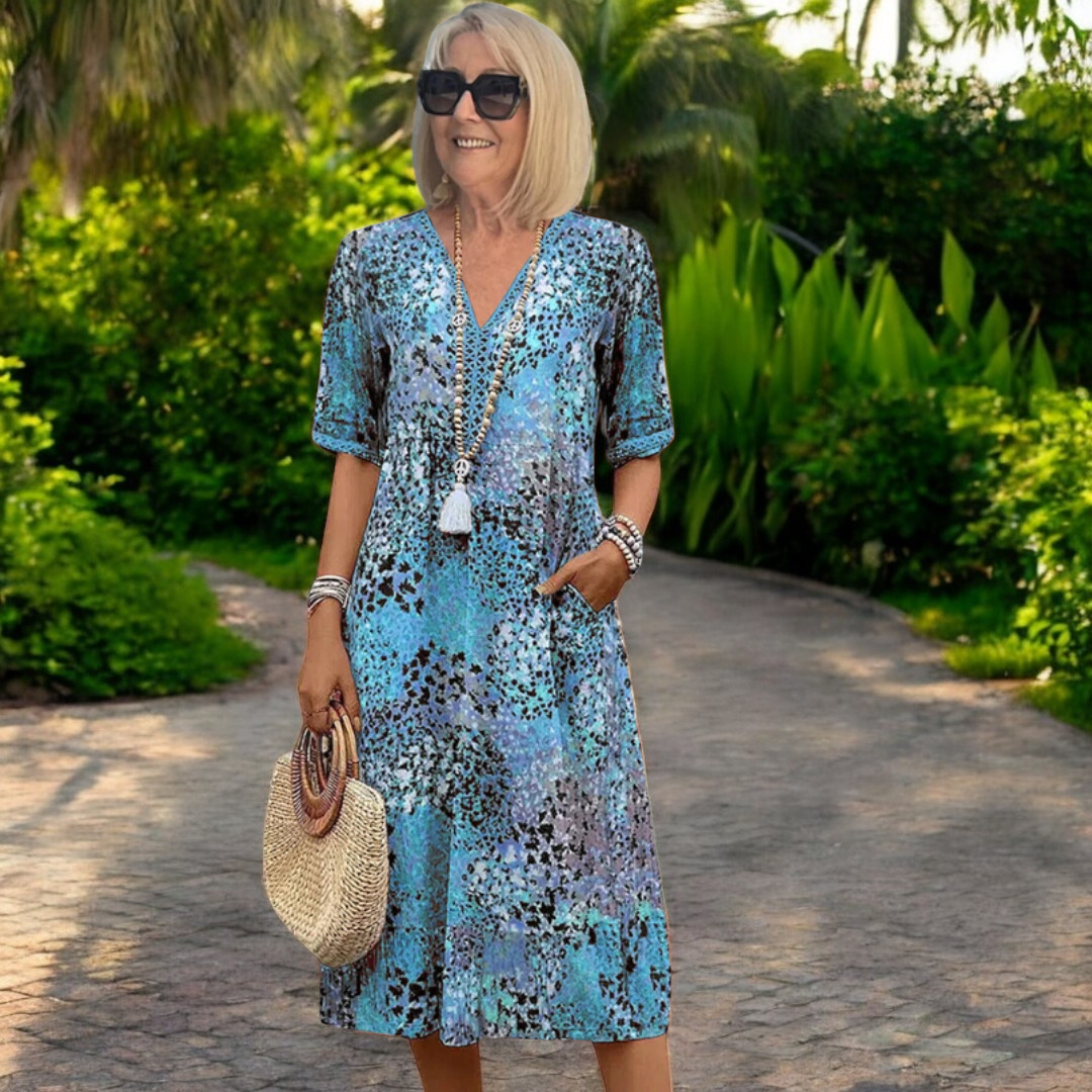 Iris – Vestido fluido leve com efeito lisonjeiro