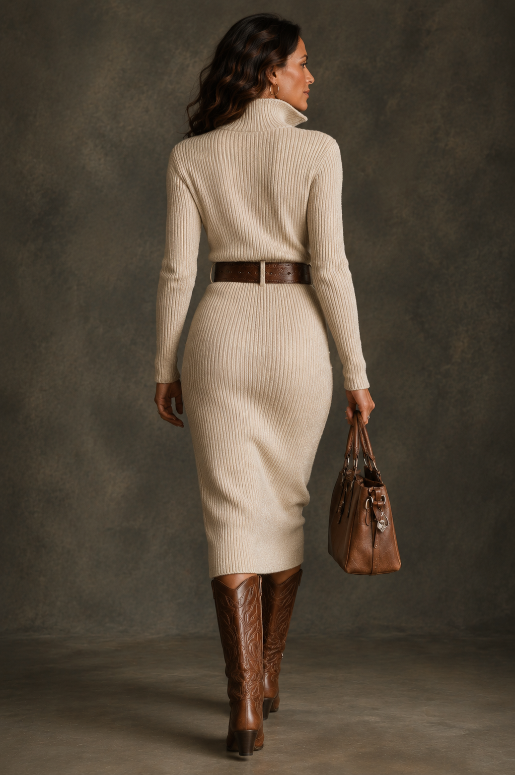 Sylvie | Vestido de Malha com Gola Semi-Montante
