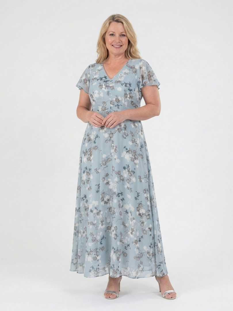 Noémie | Vestido Maxi em Chiffon Floral