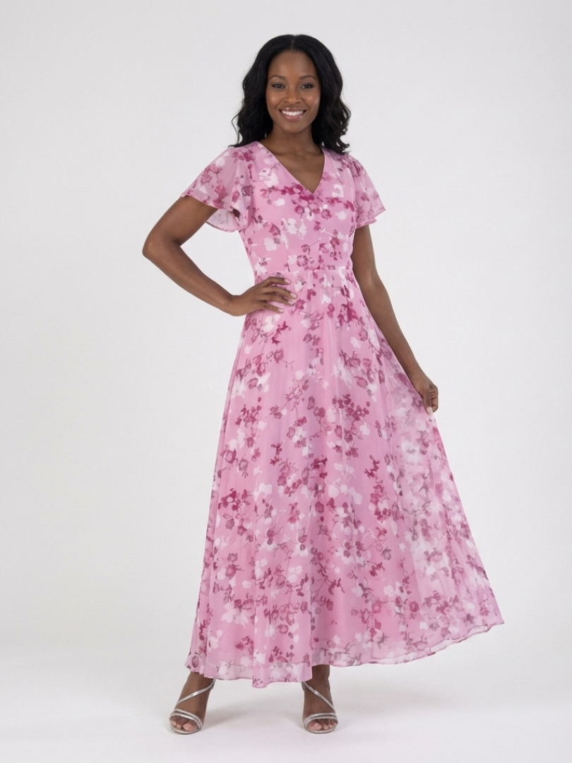 Noémie | Vestido Maxi em Chiffon Floral