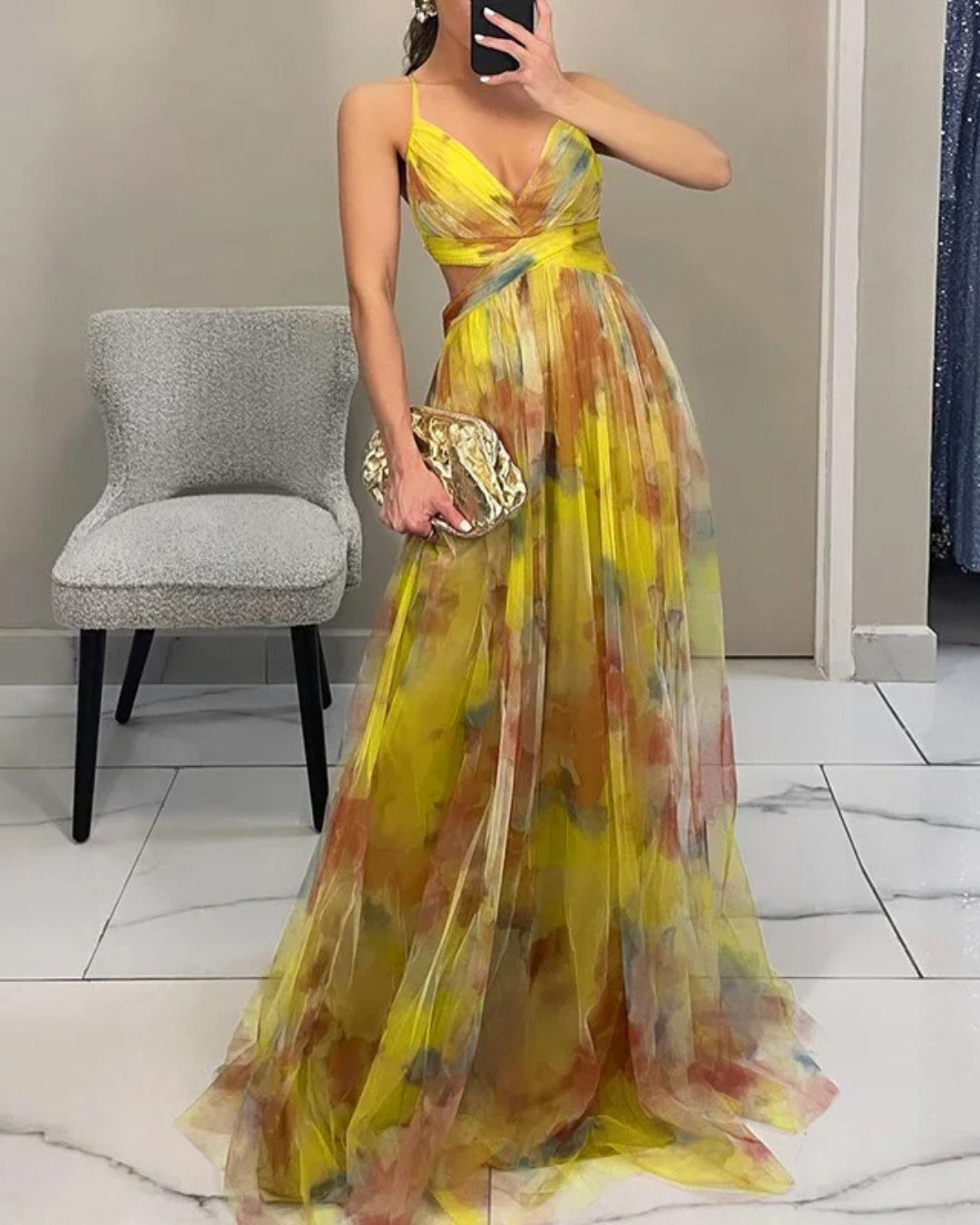 Giselle | Vestido maxi encantado com padrão floral