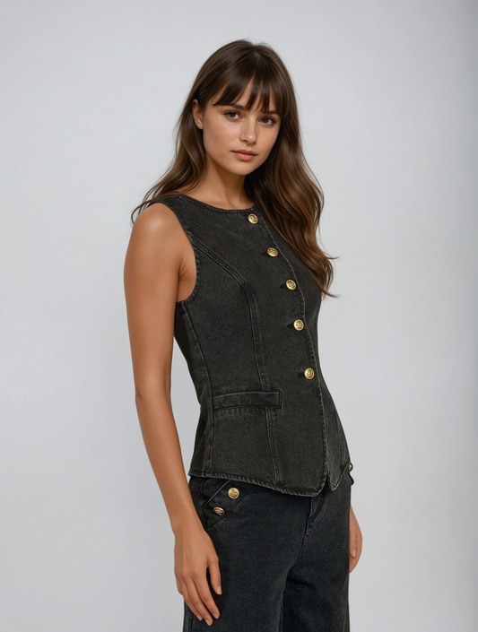 Felicia | Conjunto em denim elegante