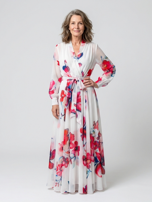 Manon | Vestido maxi de mangas longas floral