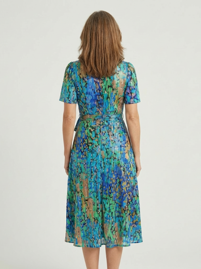 Chloé | Vestido Midi com Padrão Abstrato